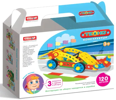 Конструктор "Техно. Болид", 120 дет, арт. 02029, Стеллар-0